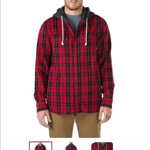 Vans red flannel hoodie